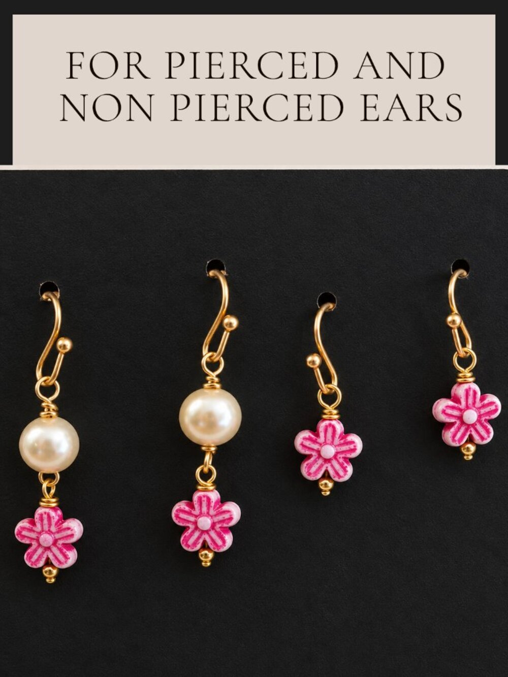 Mom & Daughter Floral Earrings, Pierced or Clip-On- Gift Ready!
